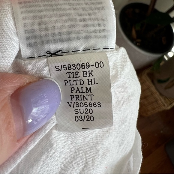 Gap Tie- Back Palm Print Halter Linen Dress - Picture 7 of 8